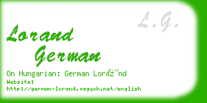 lorand german business card